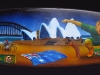 Australiana Between the Flags Airbrushed Surfboard