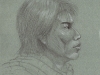 Oriental Portrait Profile Pencil Sketch