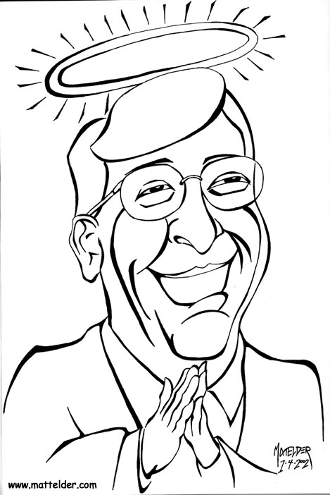 Bill Gates Angel Caricature
