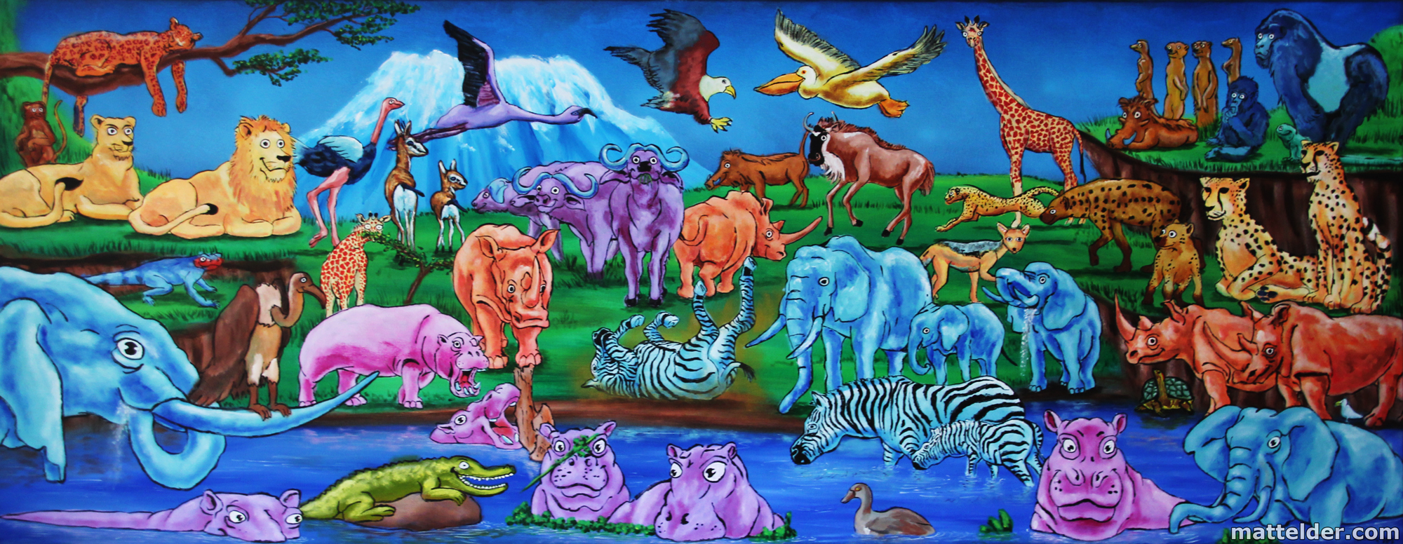 African Animals Nursery Mural Painting