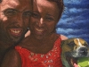 And So It Begins - Oil Portrait Painting Couple with a Staffy Dog 