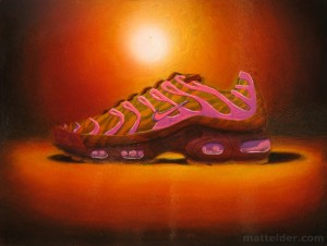 Running Against the Sun Shoe Still Life Oil Painting